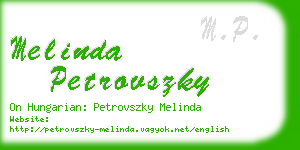 melinda petrovszky business card